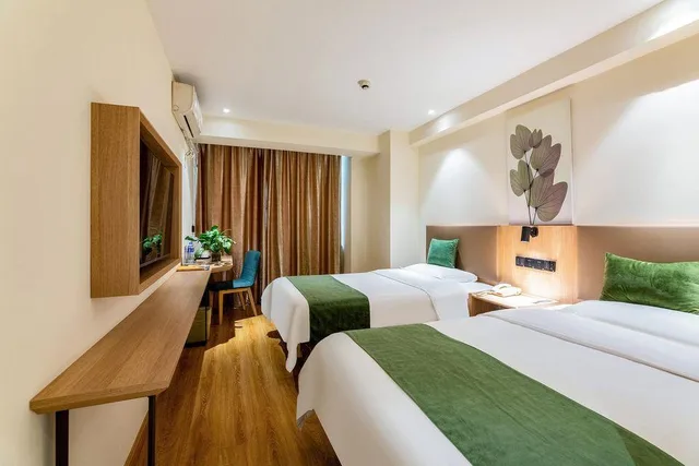 غرفة بسريرين، GreenTree Inn Handan Train Station Express Hotel 1/2