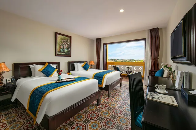 جناح بانورامي بسريرين منفصلين بشرفة بإطلالة، Hoi An River green Boutique Hotel 3/6