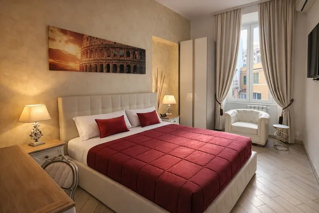 غرفة كومفورت بسرير كوين، Rome Central Rooms Guest House o Affittacamere 4/10