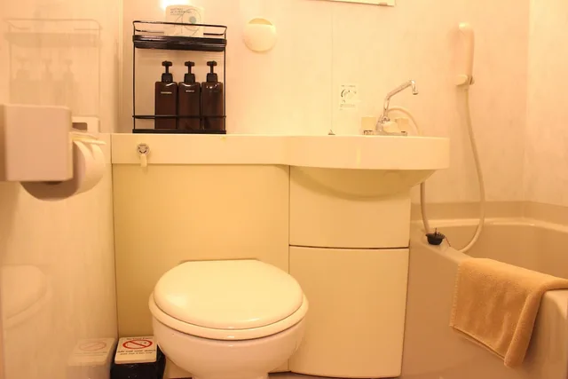 غرفة بسريرين منفصلين وسرير بطابقين بإطلالة على المدينة، K's House Tokyo Oasis 6/7