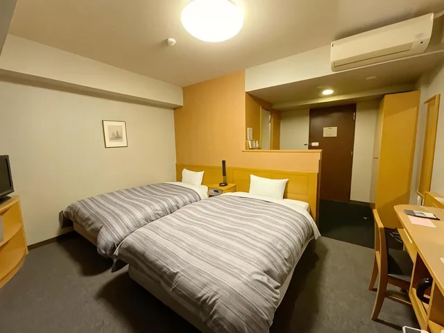 غرفة حصرية بسريرين منفصلين للمدخنين، Hotel Route-Inn Aizuwakamatsu 1/1