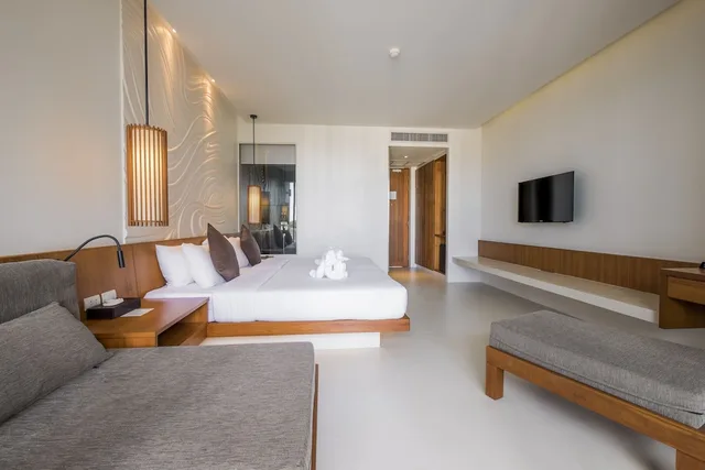 غرفة ديلوكس بسرير كينج بإطلالة على المسبح، G Hua Hin Resort Mall 4/8