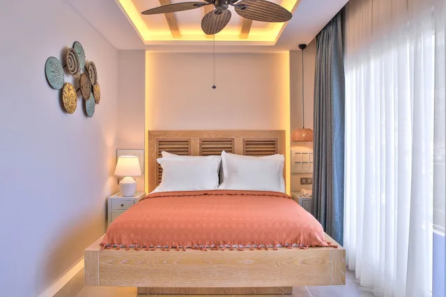 غرفة ديلوكس بسرير كوين بإطلالة على البحر، Kalkan Saray Suites Hotel 5/10