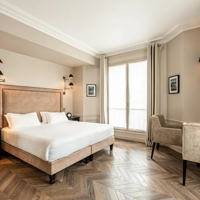 غرفة ديلوكس بسرير مزدوج أو سريرين منفصلين بشرفة، Perreyve Hotel 1/9