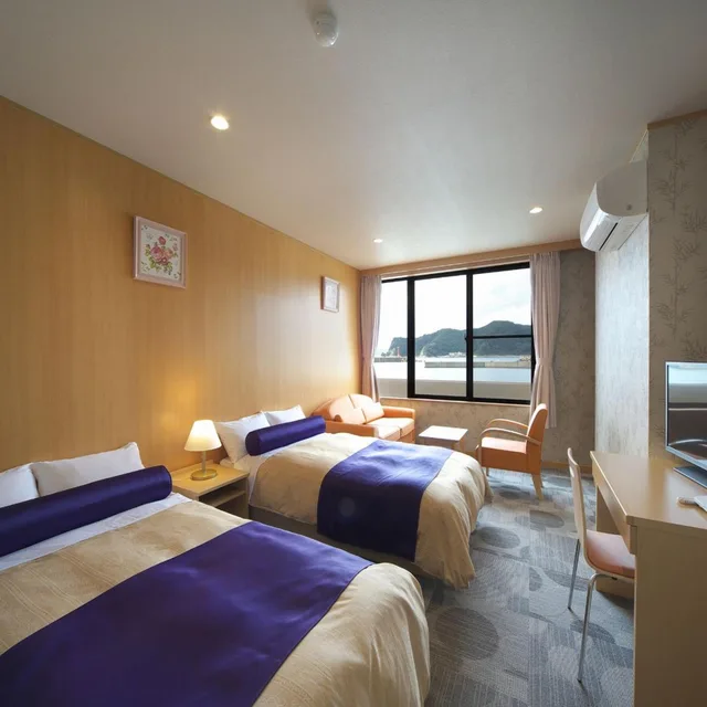 غرفة بسريرين منفصلين بإطلالة على البحر، Kichimu Hotel (ex. Michitekuru Kokoro No Yado Kichimu) 5/5