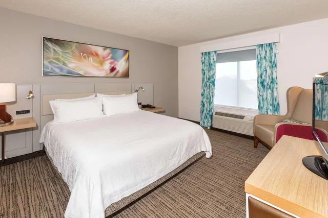 جناح ديلوكس بسرير كينج بغرفة نوم واحدة مع أريكة بحوض جاكوزي، Hilton Garden Inn Daytona Beach Airport 3/5