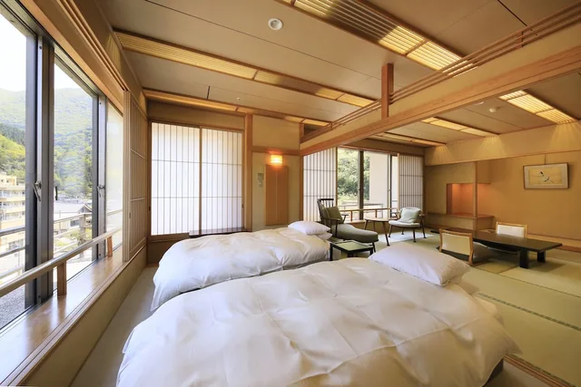 Japanese Western, Twin Beds, 2 Futon Beds, Private Hot Spring Bath، BANKOKUYA 1/1