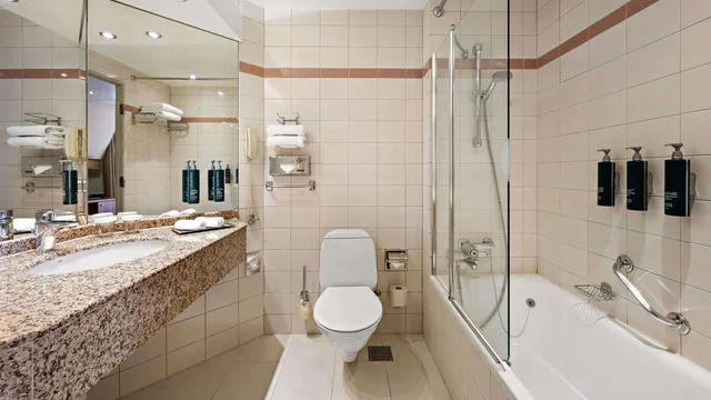 غرفة تنفيذية تنفيذية بسرير كينج وسرير كوين بإطلالة على النهر مع دخول الصالة، Hilton Dresden 8/9