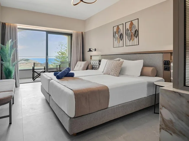 غرفة سوبيريور بسرير مزدوج أو سريرين منفصلين بإطلالة جزئية على البحر، Creta Star Hotel - Adults Only 1/9