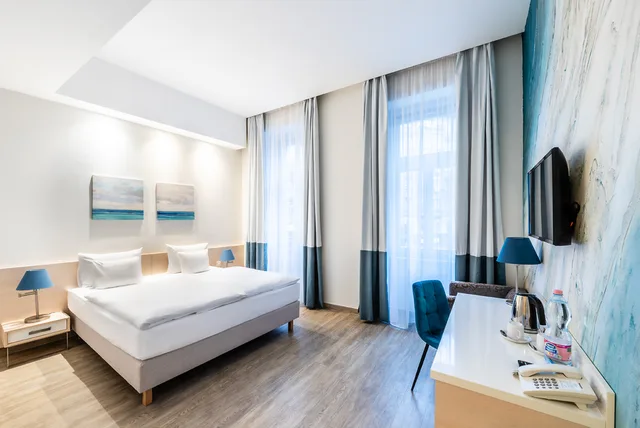 غرفة بسرير مزدوج أو سريرين منفصلين بإطلالة على المدينة، Atrium Hotel by Mellow Mood Hotels 2/6
