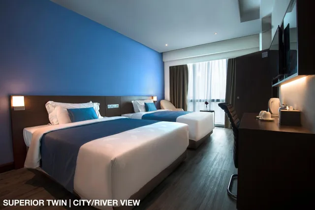غرفة سوبيريور بسريرين كوين بإطلالة على المدينة، Riverside Majestic - Astana Wing 2/2