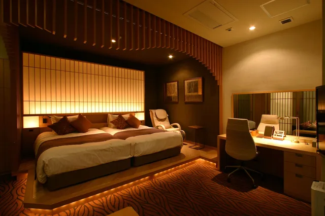 غرفة بسريرين منفصلين بغرفتي نوم، Hotel Coco Grand Takasaki 1/1