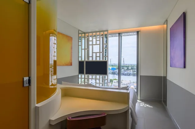 غرفة أساسية بسرير كوين بإطلالة على النهر، Wink Hotel Can Tho 6/6