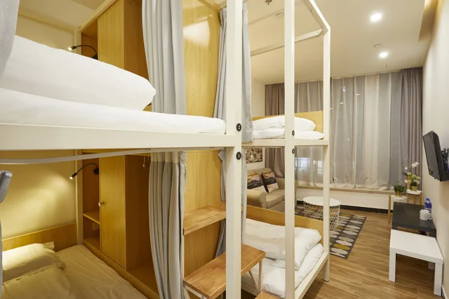 غرفة عائلية بأسرّة بطابقين، Shanghai Meego Youth Hostel 3/3