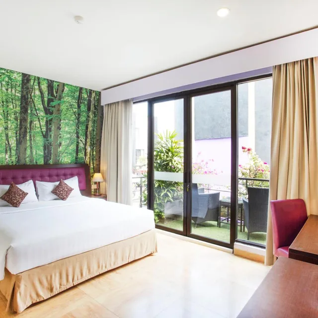 غرفة ديلوكس بسرير مزدوج أو سريرين منفصلين بشرفة، Kuta Central Park Hotel 2/4