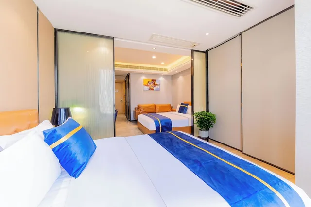 غرفة سوبيريور بسريرين مزدوجين بإطلالة على المدينة، Weekend International Apartment- Beijing Rd A-mall 7/8