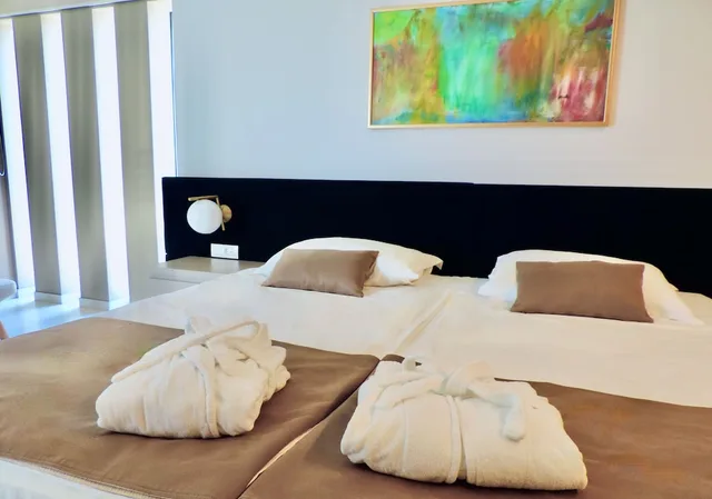 شقة ديلوكس بسرير كينج بإطلالة على البحر بشرفة مع أريكة، Joel Hotel 4/10