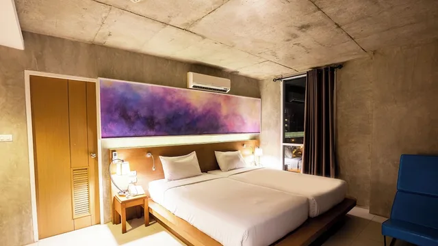 غرفة ديلوكس بسريرين منفصلين بإطلالة على الحديقة، B2 Sea View Pattaya Boutique Budget Hotel 2/2