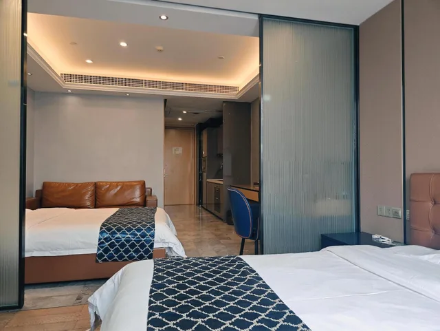 غرفة بزنس بسريرين منفصلين بإطلالة على المتنزه، Nomo Beijing Rd.Jiedenga-Mall Apartment 1/3
