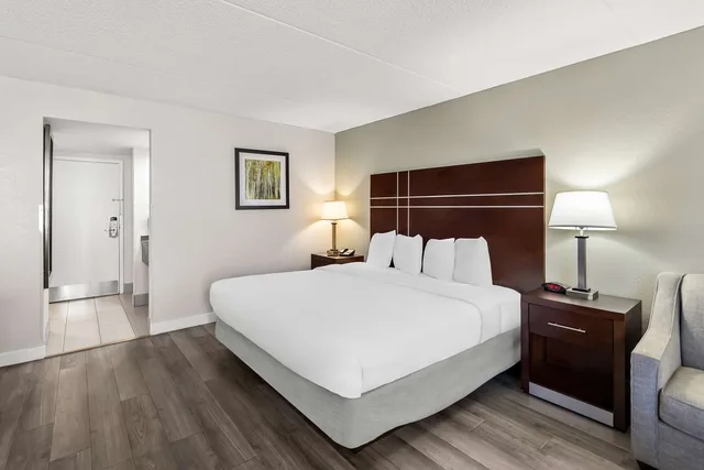 غرفة بسرير كينج مع أريكة يُسمح فيها بالحيوانات الأليفة، Best Western Luxbury Inn Fort Wayne 2/4