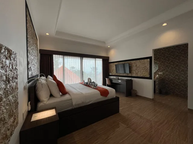 كوخ ديلوكس بسرير فردي بإطلالة على البحر، The Hamsa Bali Resort 2/2