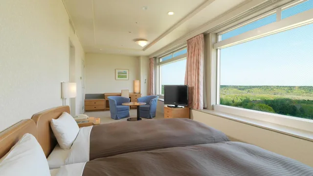 Superior, Twin Beds, Mountain View, Night View, High Floor، Sapporo Kitahiroshima Classe Hotel 1/1