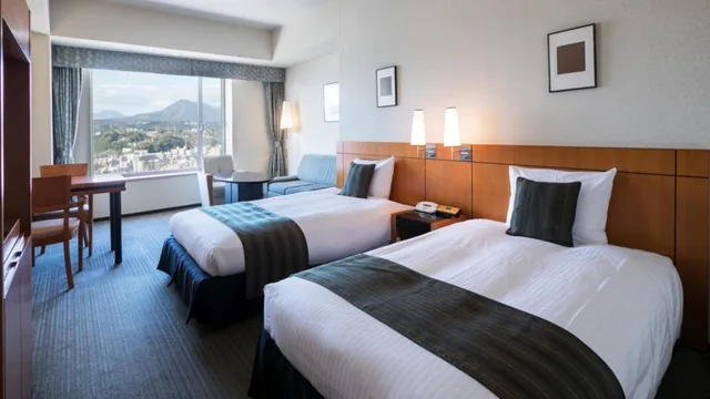 Executive, Twin Beds, Night View، Hotel Nikko Oita Oasis Tower 1/1