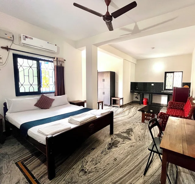 غرفة قياسية بسرير مزدوج بحمام خاص، Morjim Sunset Guesthouse 5/7