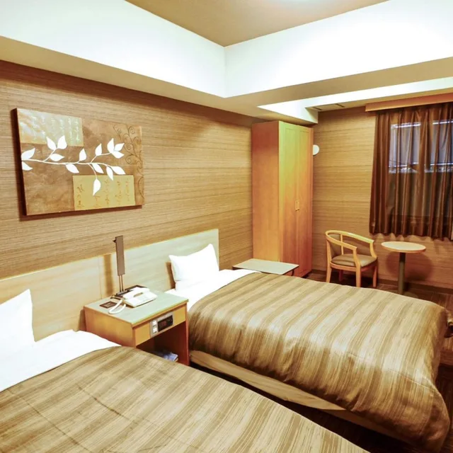 غرفة بسريرين منفصلين، Hotel Route Inn Kawaguchiko 1/3