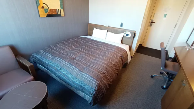 غرفة بسرير مزدوج في المبنى الرئيسي للمدخنين، Hotel Route-Inn Iwakiizumi Ekimae 2/2