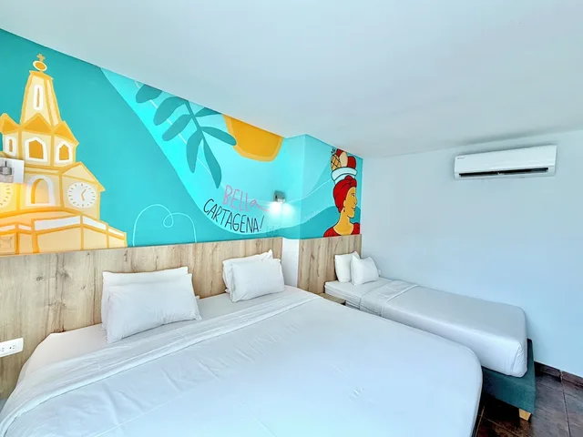 Standard, Quadruple, 2 Queen Beds, City View, Hotel Caribbean Cartagena 3/10