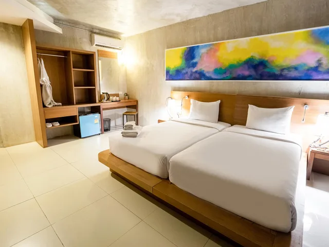 غرفة فاخرة بإطلالة على الحديقة، B2 Sea View Pattaya Boutique Budget Hotel 2/2