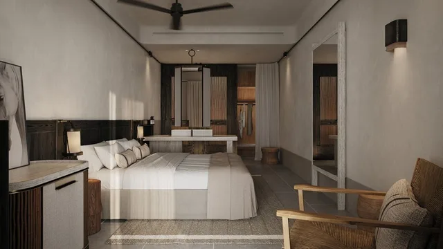 جناح جونيور بسرير كوين بإطلالة على البحر بحوض جاكوزي، Kalesma Mykonos 3/4