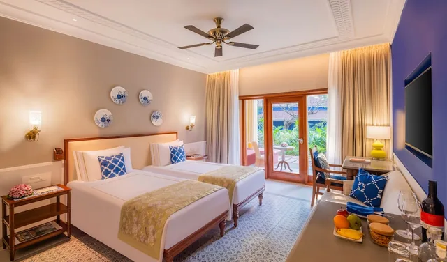 غرفة فاخرة بسريرين منفصلين بإطلالة على الحديقة، Taj Holiday Village Resort & Spa, Goa 3/4