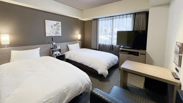 غرفة بسريرين منفصلين في الملحق للمدخنين، Hotel Route Inn Court Kamiyamada 1/1