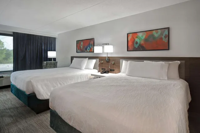 غرفة بريميوم بسريرين كوين، Hilton Garden Inn Detroit Metro Airport 1/10