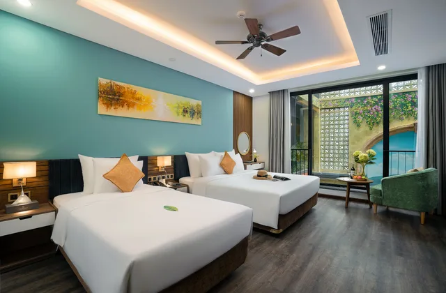 غرفة ديلوكس ثلاثية بإطلالة على المسبح، Chi House Danang 1/2