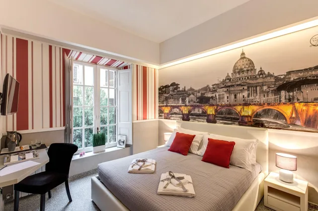 غرفة بسرير كوين، Grand Tour Roma Guest House 3/7