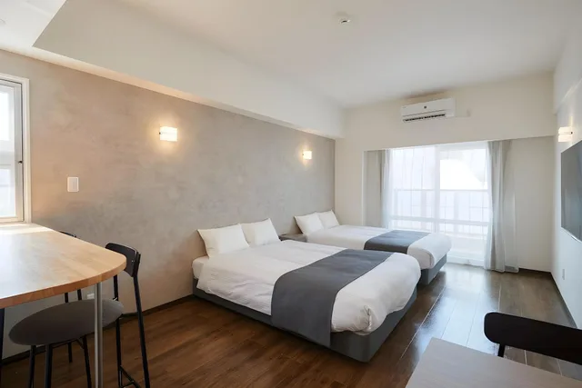 غرفة ديلوكس بسريرين مزدوجين، New Normal Hotel in NAMINOUE 2/2
