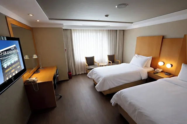 غرفة ديلوكس مفردة بسريرين منفصلين، The Grand Hotel Daegu 3/6