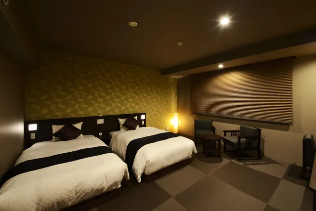 غرفة ديلوكس بسريرين منفصلين بإطلالة على المدينة، Hotel Kuu Kyoto 3/10