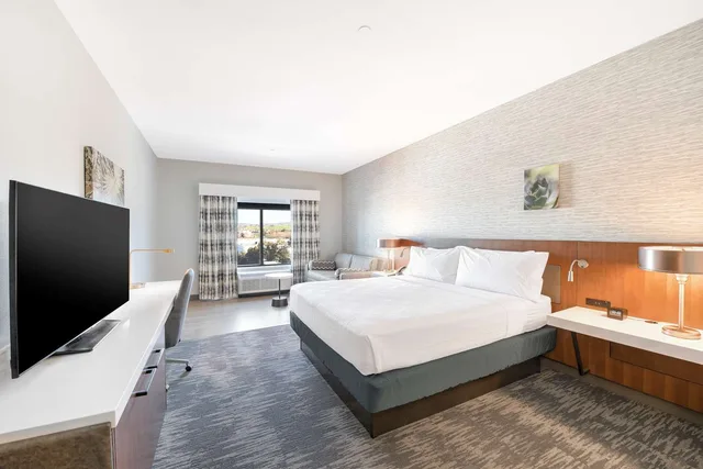 غرفة ديلوكس بسرير كينج بإطلالة على الجبل مع أريكة، Hilton Garden Inn Fremont CA 2/3