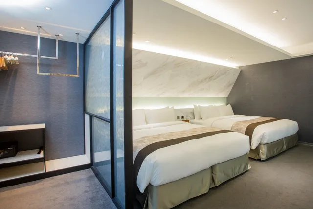 غرفة ديلوكس عائلية بسريرين مزدوجين، Green World Hotel Songshan 3/4
