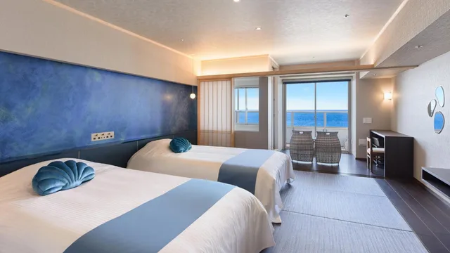 غرفة سوبيريور بسريرين منفصلين بإطلالة على البحر، Hotel Sanrakuso 3/5