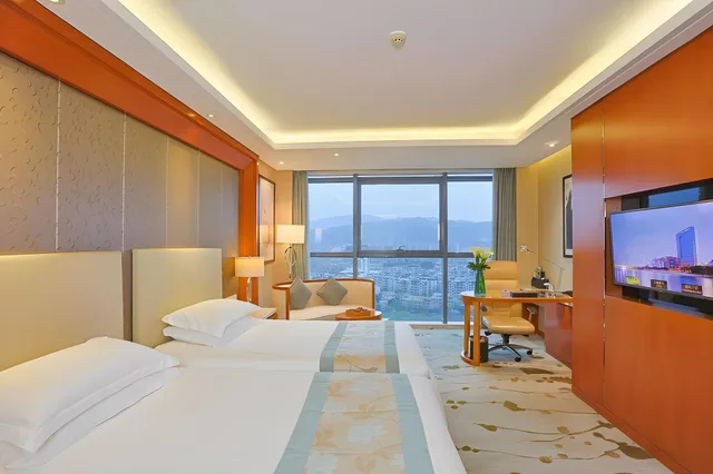 غرفة بزنس بسريرين بإطلالة على النهر، Yiwu Shangcheng Hotel 1/3