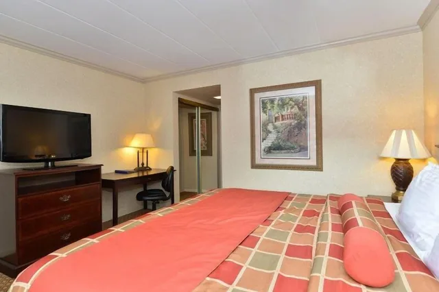غرفة بسرير كينج بإطلالة على المسبح، Days Inn & Suites By Wyndham Roseville/Detroit Area 2/5