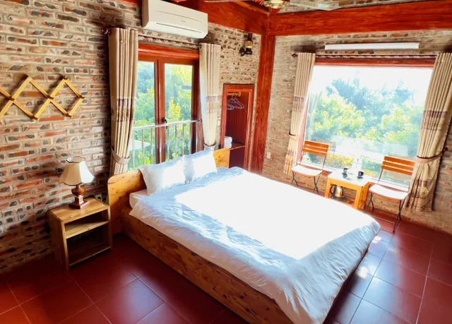 غرفة قياسية بسرير كينج بإطلالة على الحديقة، Ninh Binh Family Homestay 2/6