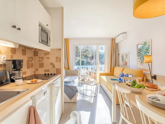 1 Bedroom, Renovated, Apartment, Bunk Bed, Garden View, 2 Sofa, Balcony or Terrace، RESIDENCE PIERRE ET VACANCES LA PINEDE 7/8