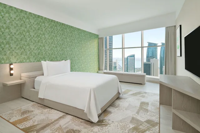 شقة بسريرين مزدوجين بإطلالة على المدينة بـ4 غرف نوم، Element West Bay Doha 2/9