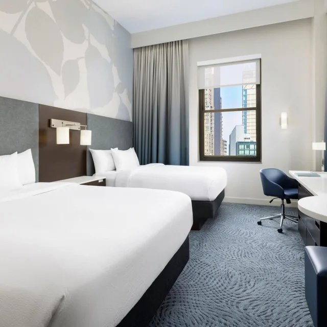 Studio, 2 Queen Beds, Partial City View, Bathtub, Accessible، Residence Inn by Marriott New York Downtown Manhattan/World Trade Center Area 4/6